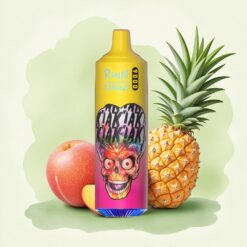 RandM Fumot Tornado 9000 Puffs Праскова манго ананас с мрежева намотка и 18 mL течност