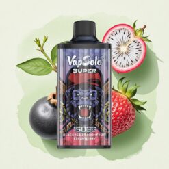 Vapsolo Super 15000 Puffs Черен Леден Драконов Плод Ягода 850mAh 40ml 20mg никотин